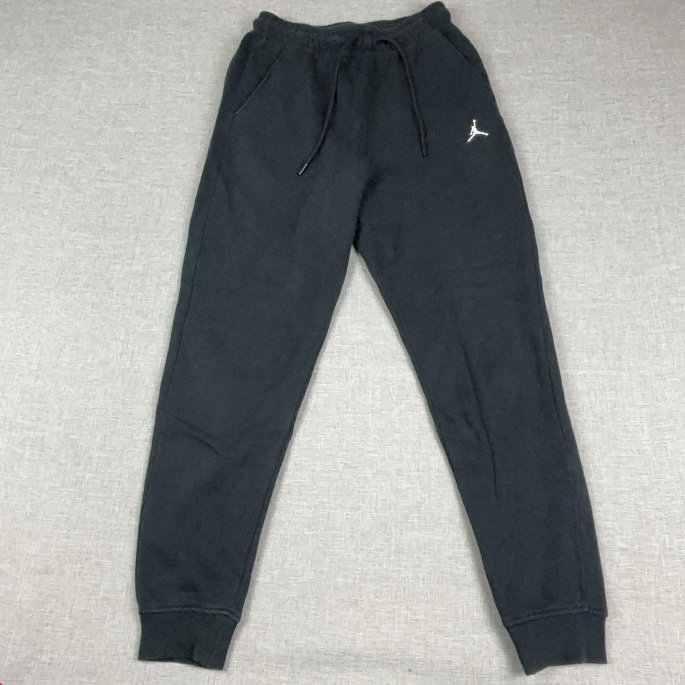 Jordan Sweatpants Mens XS Black Fleece Joggers Elastic Waist Jumpman DQ7340-010